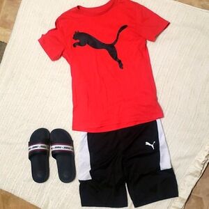 Boys shirt, shorts, sandals